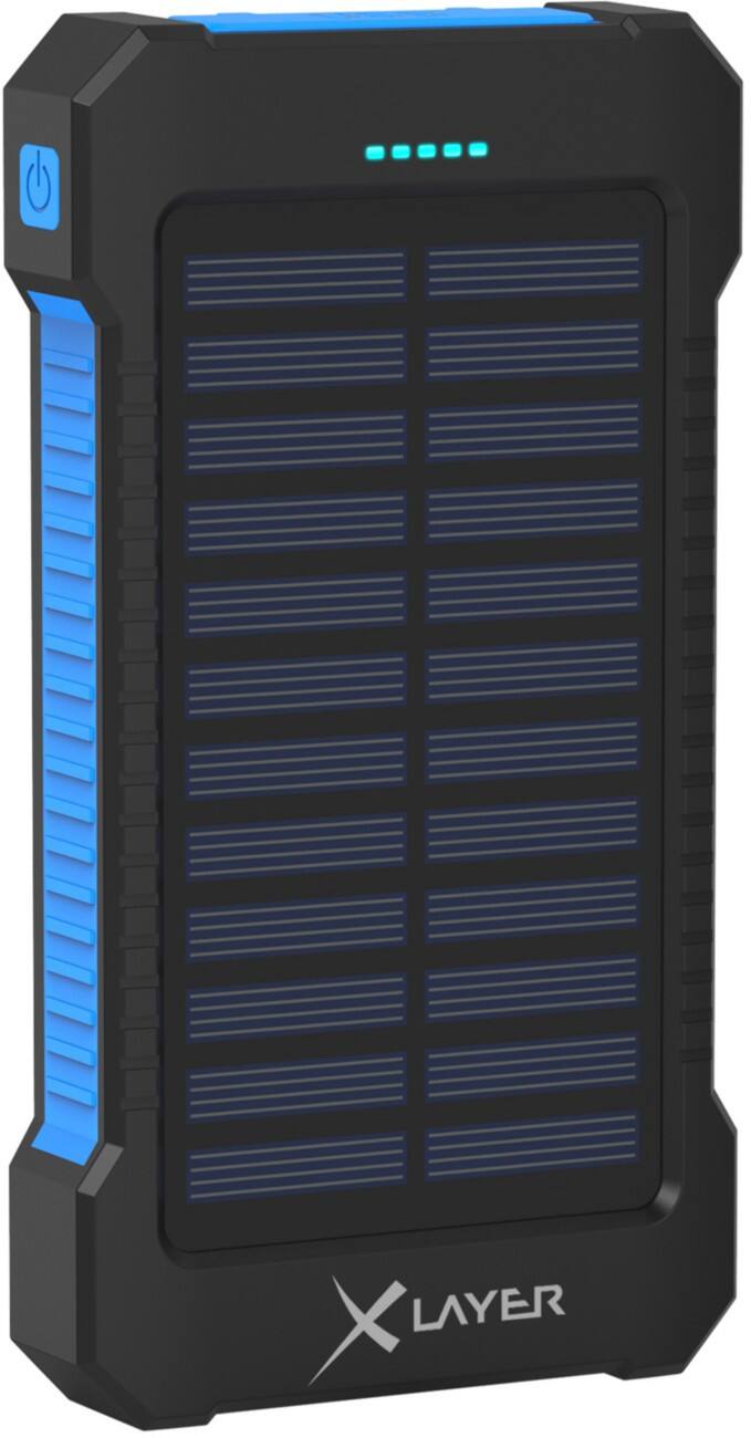 XLayer Powerbank Plus Solar 8000mAh Schwarz, Blau
