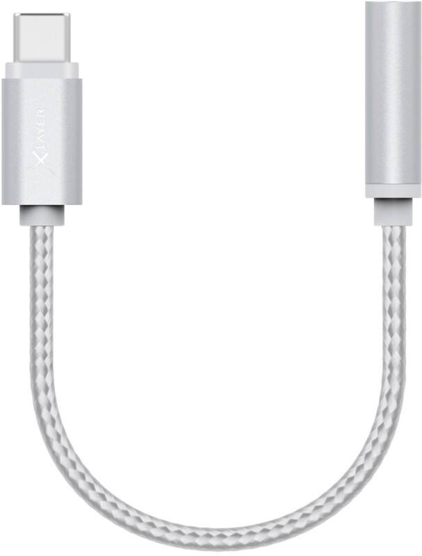 XLAYER 215072 1 x USB C Stecker auf 1 x Buchse 3,5 mm Buchse Adapterkabel 0,1 m Silber
