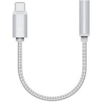 XLAYER 215072 1 x USB C Stecker auf 1 x Buchse 3,5 mm Buchse Adapterkabel 0,1 m Silber