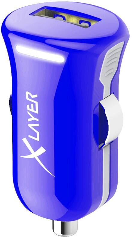 XLAYER 214106 USB-Autoladegerät-Adapter Blau