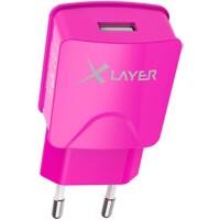 XLAYER 214114 USB-Netzteil Rosa