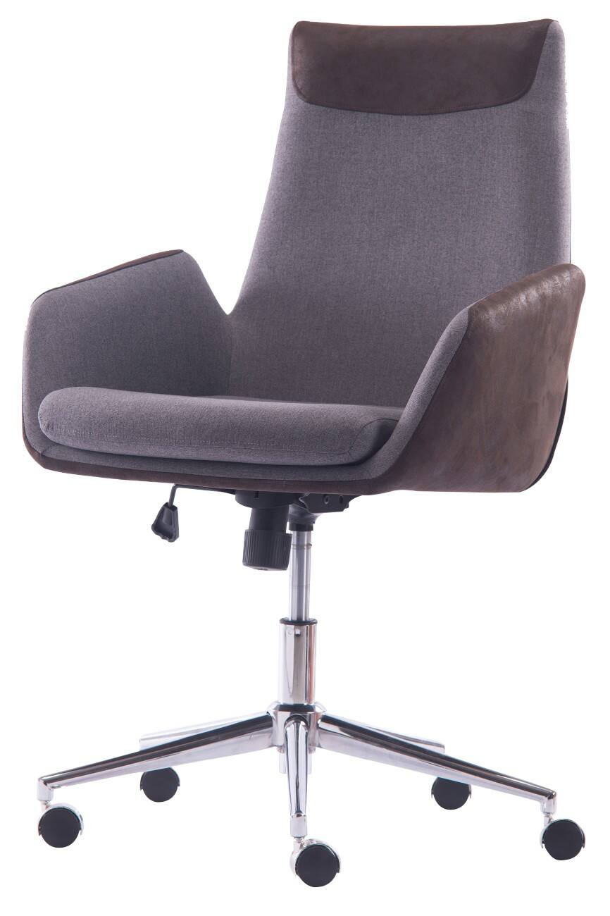 Realspace Home Bürostuhl Oliver ohne Armlehnen Stoff Braun, Grau