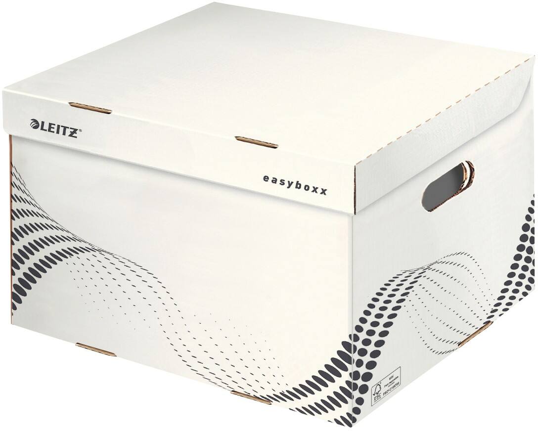 Leitz easyboxx Aufbewahrungsbox mit Klappdeckel Weiß Karton 43,3 x 36,4 x 26,3 cm 15 Stück