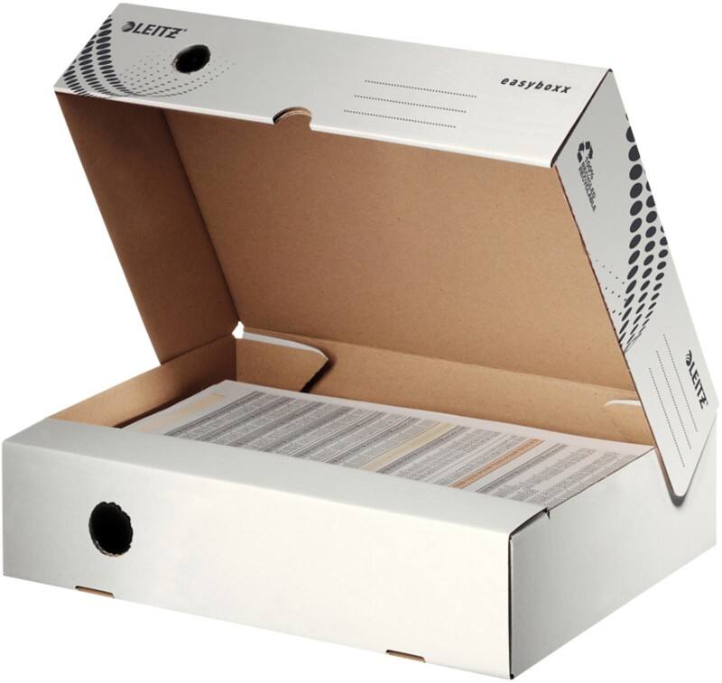 Leitz easyboxx Archivbox 6134 mit breiter Öffnung, 700 Blatt A4 weißer Karton, 8 x 35 x 25 cm 25 Stück