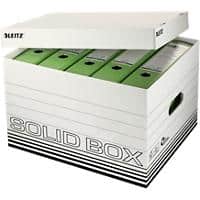 Leitz Solid Aufbewahrungsbox 6119 Mit Deckel Größe L Weiß Karton 34,6 x 45 x 30,5 cm 10 Stück