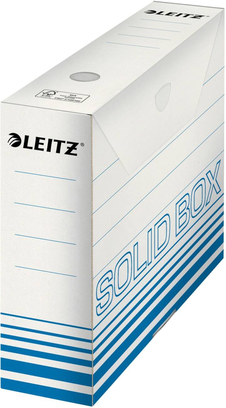 Leitz Solid Archivschachteln DIN A4 Hellblau Karton 700 Blatt 8 x 25.7 x 33 cm 10 Stück