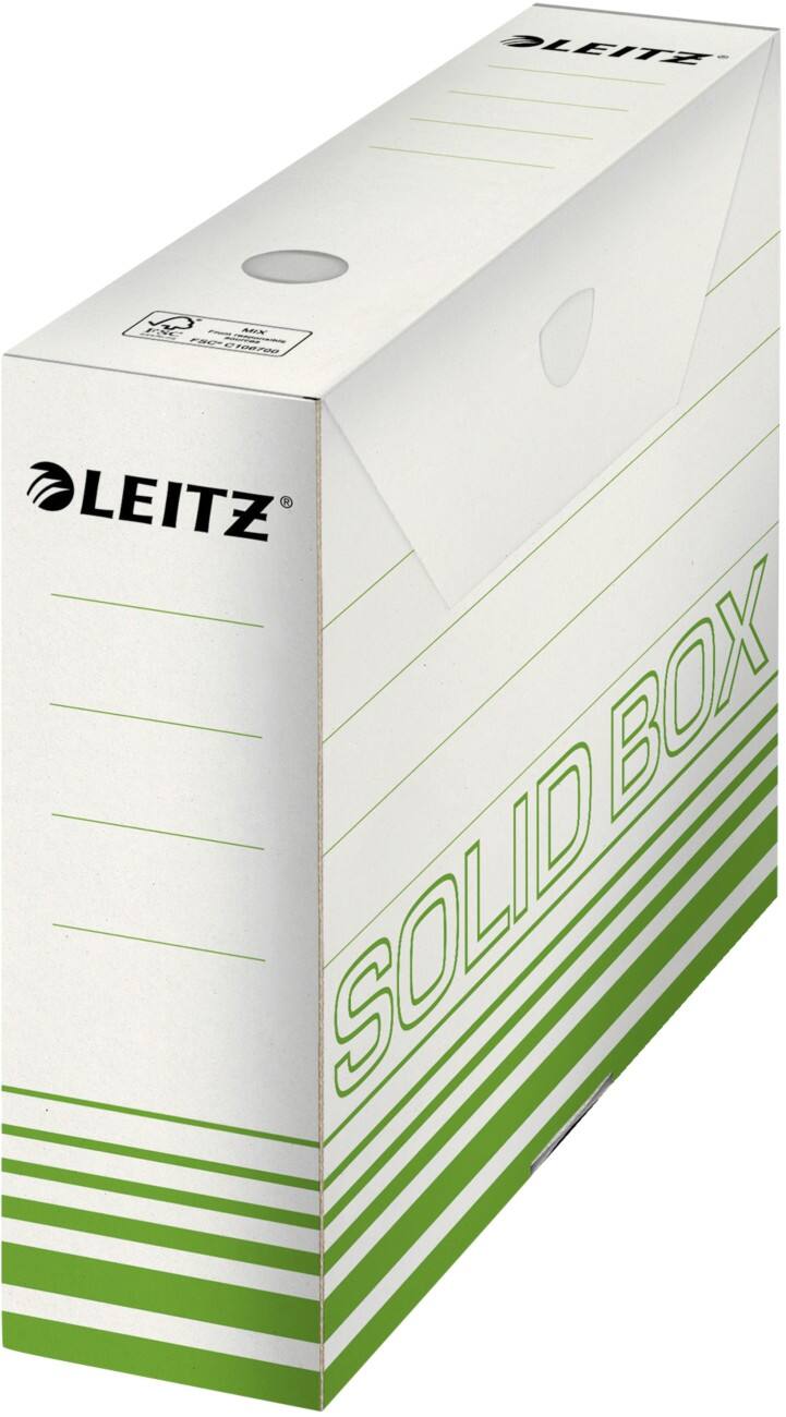 Leitz Solid Archivschachteln DIN A4 Hellgrün Karton 700 Blatt 8 x 25.7 x 33 cm 10 Stück