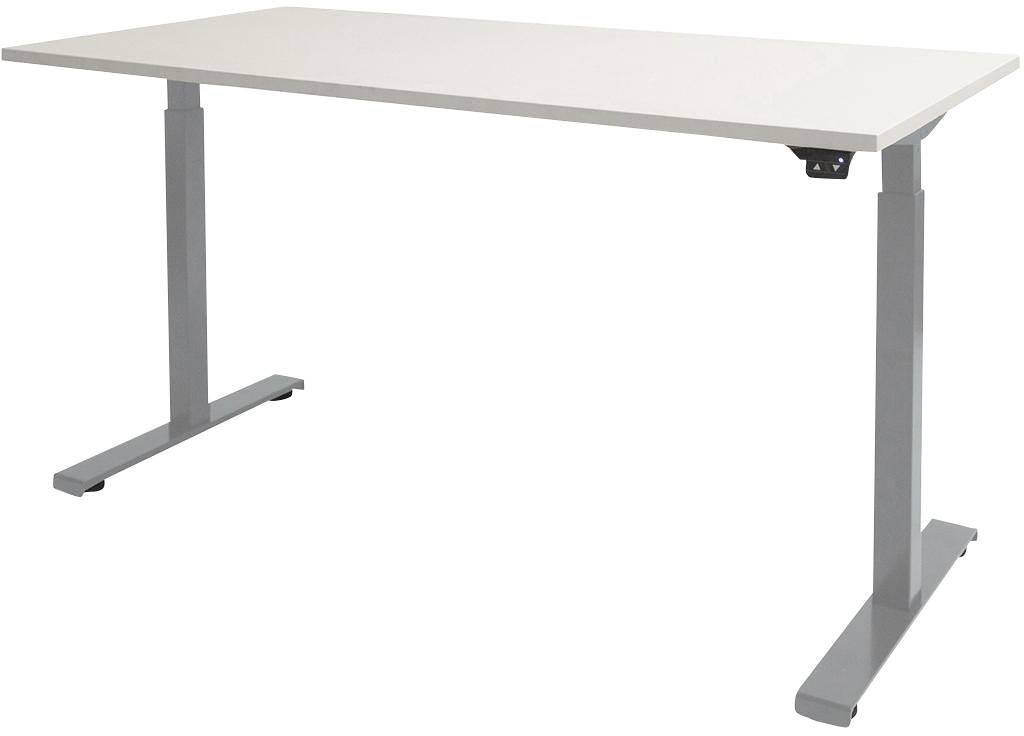 Schaffenburg Dextro Basic Elektrisch Höhenverstellbar Sitz-Stehschreibtisch Rechteckig Weiß T-Fuß 1.200 (B) x 800 (T) x 705 (H) mm Melamin