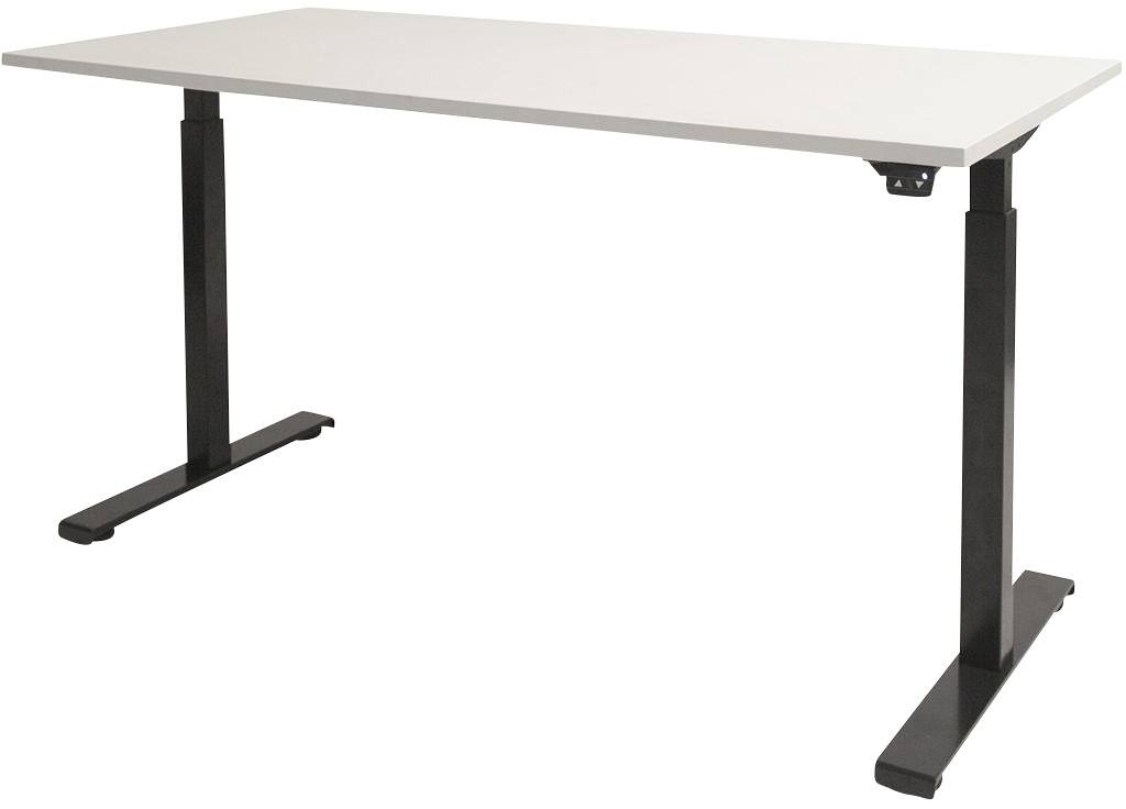 Schaffenburg Dextro Basic Elektrisch Höhenverstellbar Sitz-Stehschreibtisch Rechteckig Weiß T-Fuß 1.600 (B) x 800 (T) x 705 (H) mm Melamin