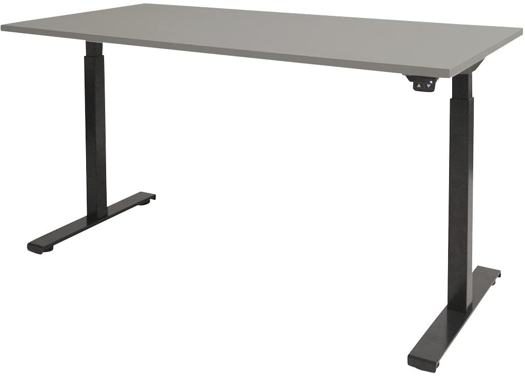 Schaffenburg Dextro Basic Elektrisch Höhenverstellbar Sitz-Stehschreibtisch Rechteckig Grau T-Fuß 1.800 (B) x 800 (T) x 705 (H) mm Melamin