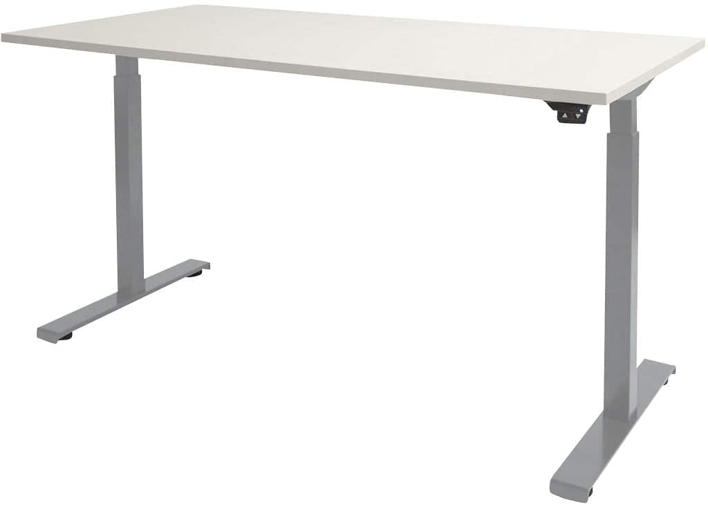 Schaffenburg Dextro Basic Elektrisch Höhenverstellbar Sitz-Stehschreibtisch Rechteckig Weiß T-Fuß 1.800 (B) x 800 (T) x 705 (H) mm Melamin