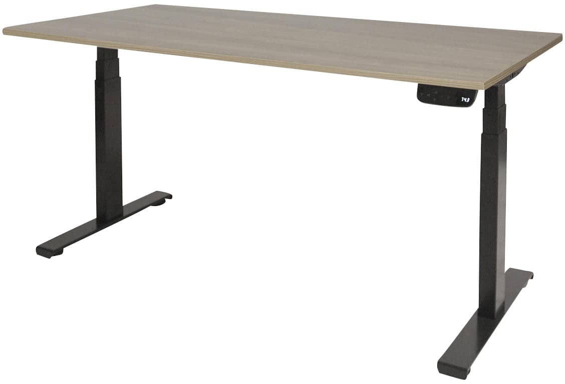 Schaffenburg Dextro Plus Elektrisch Höhenverstellbar Sitz-Stehschreibtisch Rechteckig Eiche T-Fuß 1.800 (B) x 800 (T) x 645 (H) mm Melamin