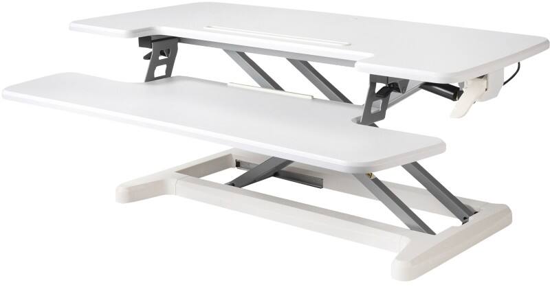 BakkerElkhuizen Sitz-Steh-Schreibtischaufsatz BNEASSDR2W für 1 Monitor Weiß 880 x 415 x 120 mm
