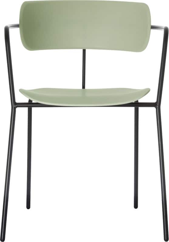 meet powered by PAPERFLOW Besucherstuhl Kunststoff Feste Armlehne Grün BISTRO  4 Stück