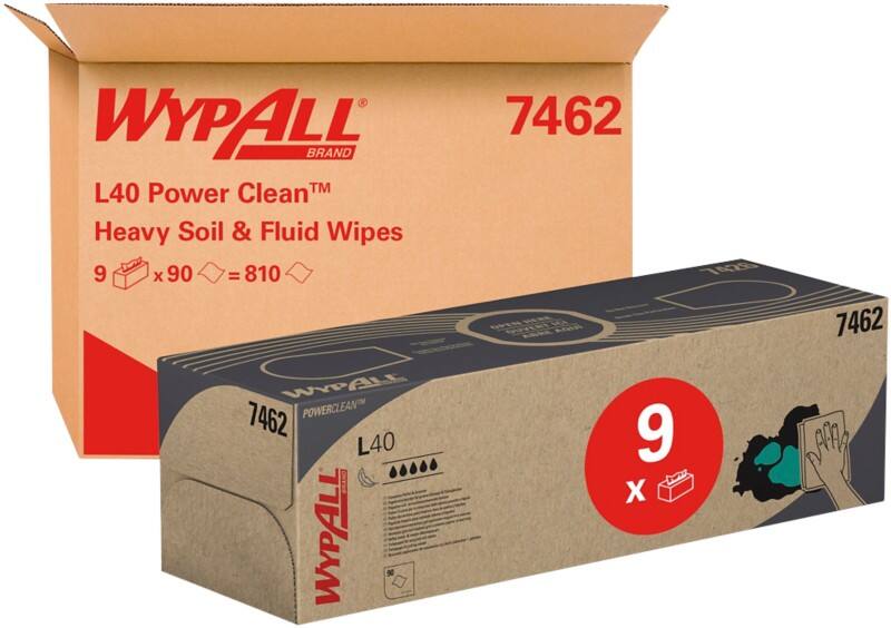 WYPALL L40 Power Clean Wischtücher M-falz Weiß 3-lagig 7462 9 Stück à 90 Blatt