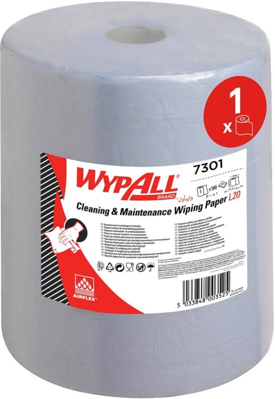 WYPALL L20 General Clean Wischtücher Gerollt Blau 2-lagig 0.265 m 7301 500 Blatt