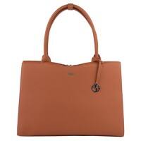 SOCHA Damen Laptoptasche Straight Line Cognac 15.6 " Kunstleder Cognac 42 x 13 x 31,5 cm