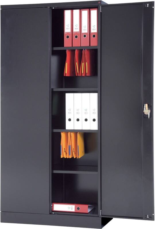 Viking Realspace Aufbewahrungsschank Stahl 4 Fachböden Abschließbar 920 x 420 x 1.950 mm Schwarz