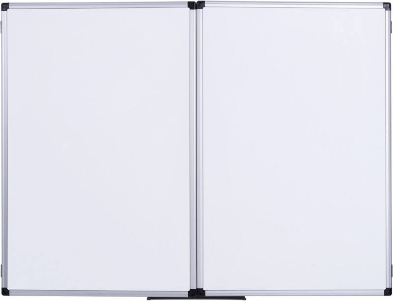 Bi-Office Klappbares Whiteboard Wandmontiert Magnetisch Keramik Beidseitig 90 (B) x 60 (H) cm