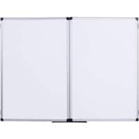 Bi-Office Klappbares Whiteboard Wandmontiert Magnetisch Keramik Beidseitig 90 (B) x 60 (H) cm