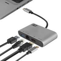 ACT USB-C-Multiport-Dock 0.15 m Grau, Schwarz