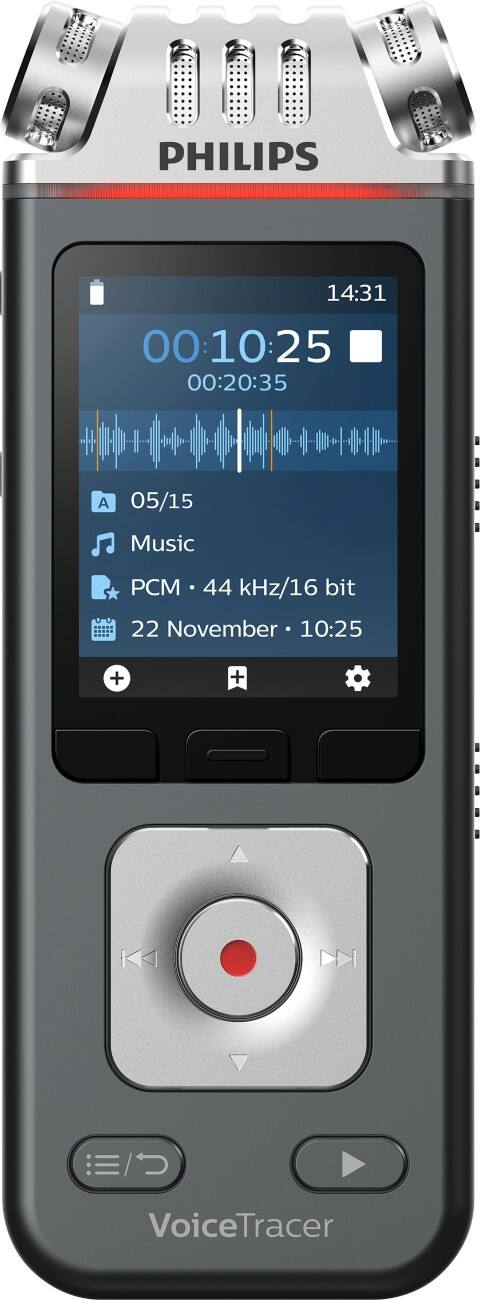 Philips Digitales Diktiergerät VoiceTracer DVT7110 Anthrazit, Chrom