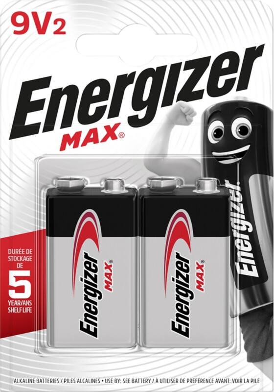 Energizer Batterien Max 9V 6LR61 21000 mAh Alkali 2 Stück
