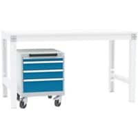 Manuflex Mobil Schubfachschrank BASETEC Brillantblau 500 x 580 x 620 mm