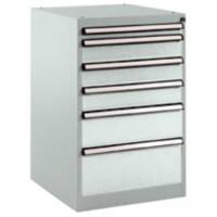 Manuflex Stationär Schubfachschrank 6 Schubfächer BASETEC Hellgrau 500 x 580 x 800 mm