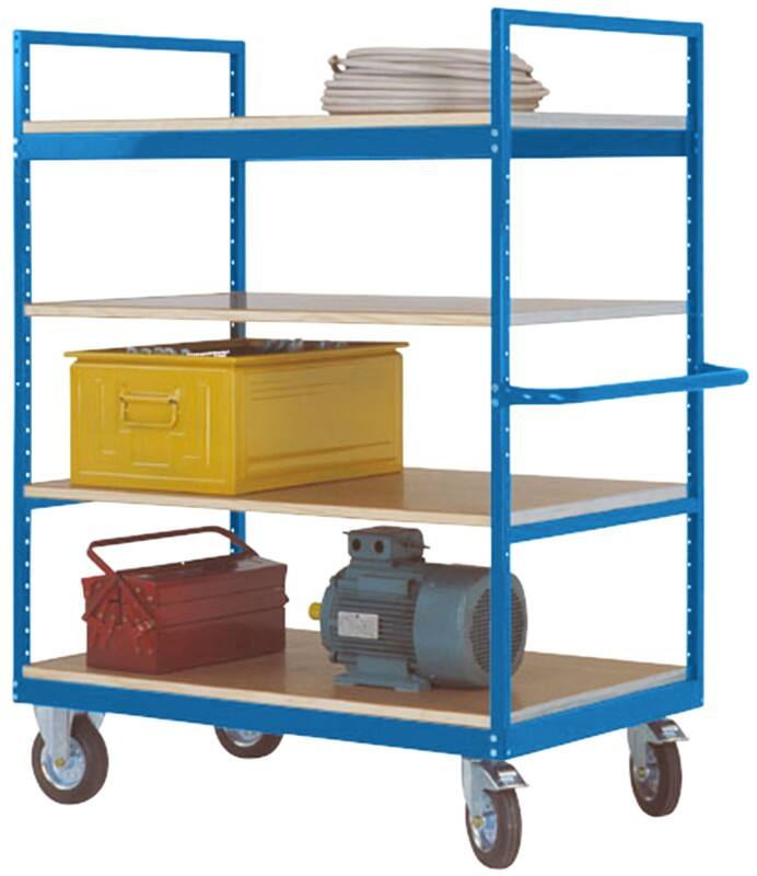 Manuflex VARIMOBIL Mobiler Etagenwagen 4 Fachböden 500 kg 600 x 1.030 x 1.730 mm Brillantblau