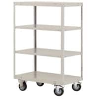 Manuflex TRANSOMOBIL Mobiler Etagenwagen 4 Fachböden 400 kg 1.500 x 800 x 1.505 mm Hellgrau
