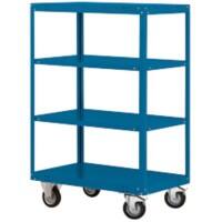 Manuflex TRANSOMOBIL Mobiler Etagenwagen 4 Fachböden 500 kg 600 x 1.000 x 1.545 mm Brillantblau