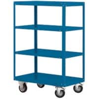 Manuflex TRANSOMOBIL Mobiler Etagenwagen 4 Fachböden 500 kg 700 x 1.000 x 1.545 mm Brillantblau