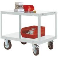 Manuflex TRANSOMOBIL Mobiler Tischwagen 2 Fachböden 400 kg 500 x 1.000 x 810 mm Hellgrau