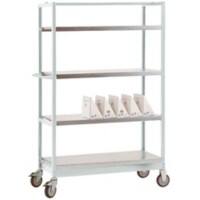 Manuflex VARIMOBIL Mobiler Etagenwagen 3 Fachböden 250 kg 600 x 1.030 x 1.250 mm Hellgrau