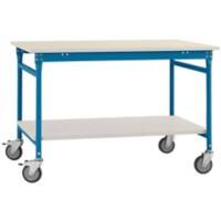 Manuflex Mobil Beistelltisch Melamin BASIS Brillantblau 1.000 x 600 x 850 mm