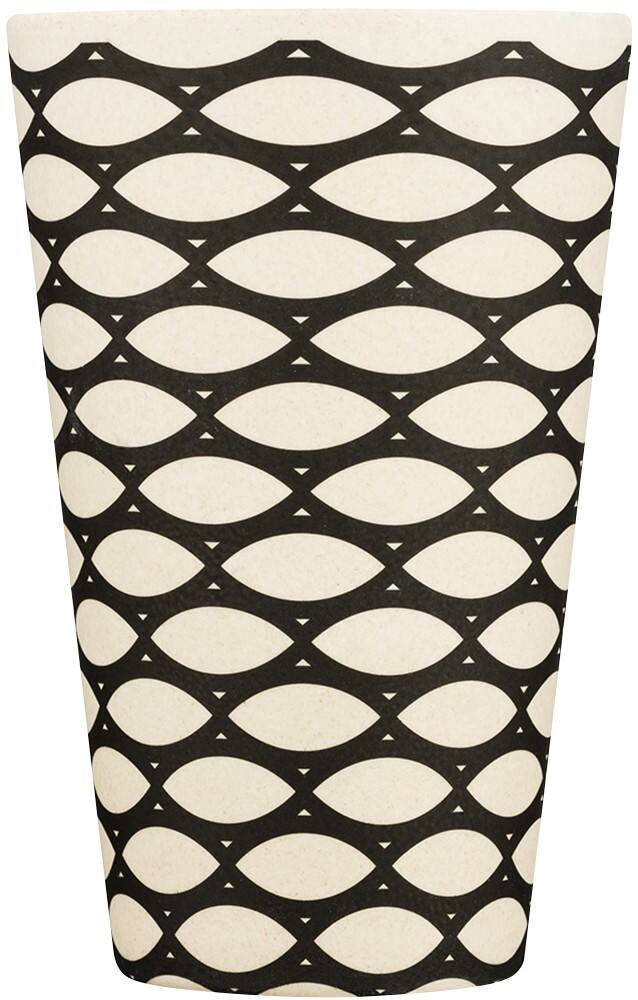 Ecoffee Cup Kaffeebecher Basketcase 400 ml Schwarz, Weiß