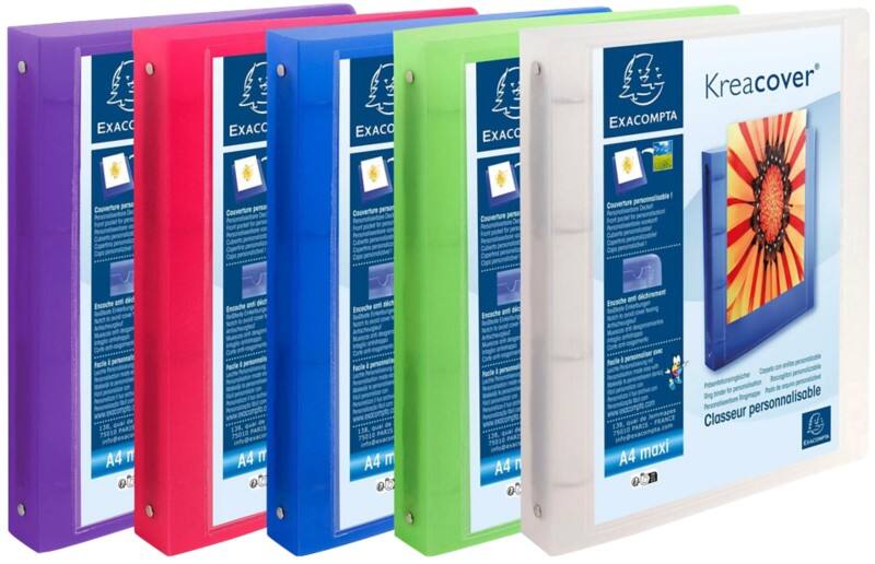 Exacompta Ringbuch Polypropylen DIN A4+ 4 Ringe 30 mm Farbig sortiert 15 Stück