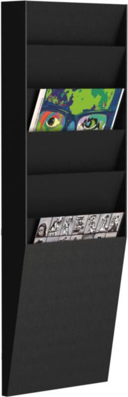 Paperflow A4 hoch Prospektständer Wandmontiert Schwarz A4V1X6.01