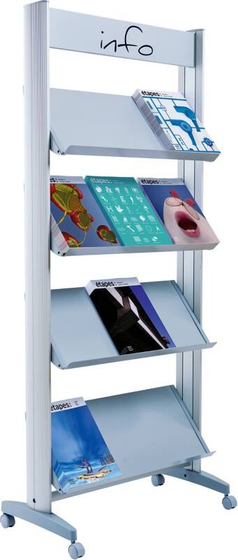 Paperflow A4 Prospektständer Silber 12.A4TM.35 720 (B) x 385 (T) x 300 (H) mm