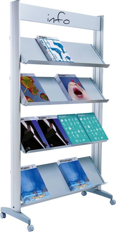 Paperflow A4 Prospektständer Silber 16.A4TM.35 940 (B) x 385 (T) x 300 (H) mm