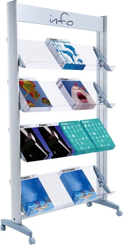 Paperflow A4 Prospektständer Silber 16.A4TT.35 940 (B) x 385 (T) x 300 (H) mm