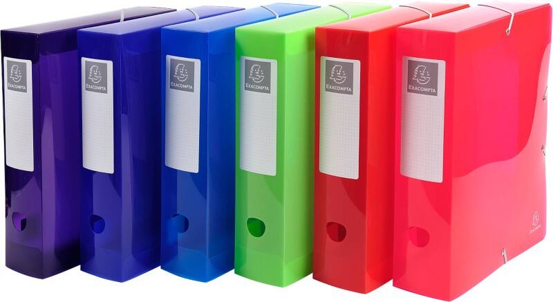 Exacompta Iderama Archivbox 59680E A4 PP (Polypropylen) 25 (B) x 33 (H) cm Färbig sortiert 8,0 cm 6 Stück