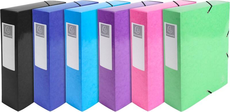 Exacompta Iderama Archivbox 50729E A4+ Karton 25 (B) x 33 (H) cm Färbig sortiert 8,0 cm 6 Stück