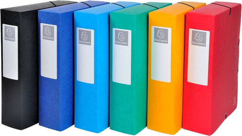 Exacompta Archivbox 50830E A4+ Pressspankarton 25 (B) x 33 (H) cm Färbig sortiert 8,0 cm 6 Stück