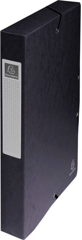 Exacompta Archivbox 50401E A4 Pressspankarton 25 (B) x 33 (H) cm Schwarz 4,0 cm 8 Stück
