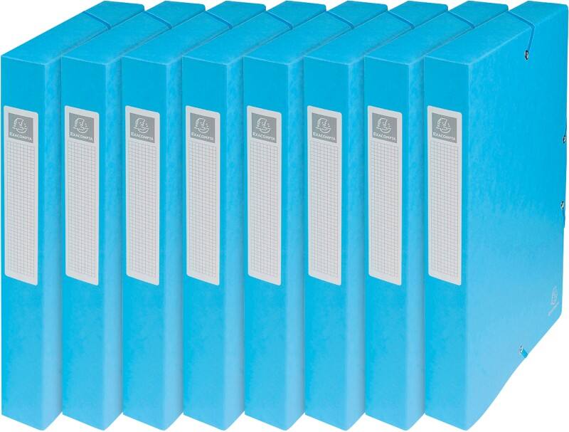 Exacompta Archivbox 50406E A4 Karton 25 (B) x 33 (H) cm Türkis 4,0 cm 8 Stück