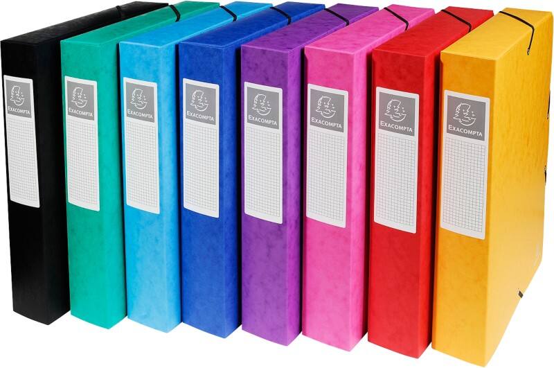 Exacompta Archivbox 50600E A4 Karton 25 (B) x 6 (T) x 33 (H) cm Färbig sortiert 6,0 cm 8 Stück