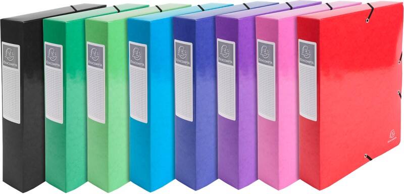 Exacompta Iderama Archivbox 50629E A4+ Karton 25 (B) x 33 (H) cm Färbig sortiert 6,0 cm 8 Stück