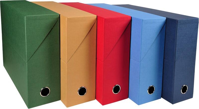 Exacompta Archivbox 89520E A4 Pappkarton 9,5 (B) x 34,5 (T) x 26 (H) cm Färbig sortiert 9,0 cm 5 Stück